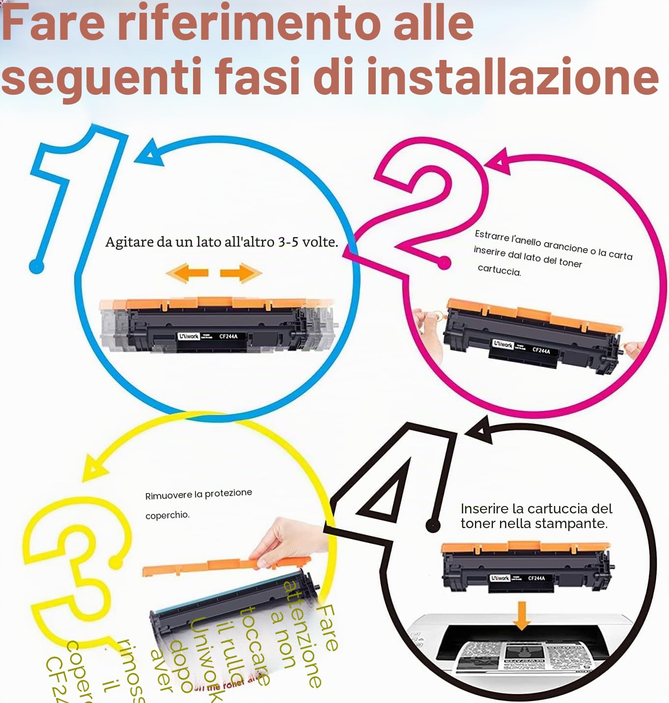 Uniwork 44A (Con chip) Cartucce Toner Compatibili per HP 44A CF244A per Laserjet Pro M15a M15w MFP M28a M28w (Nero, 2-Pack) | Toner 44A,Laserjet Pro M15a,M15w,MFP,M28a,M28w,Nero,Compatibili per HP,1000 Pagine,Alta Capacità,Con Chip,2-Pack