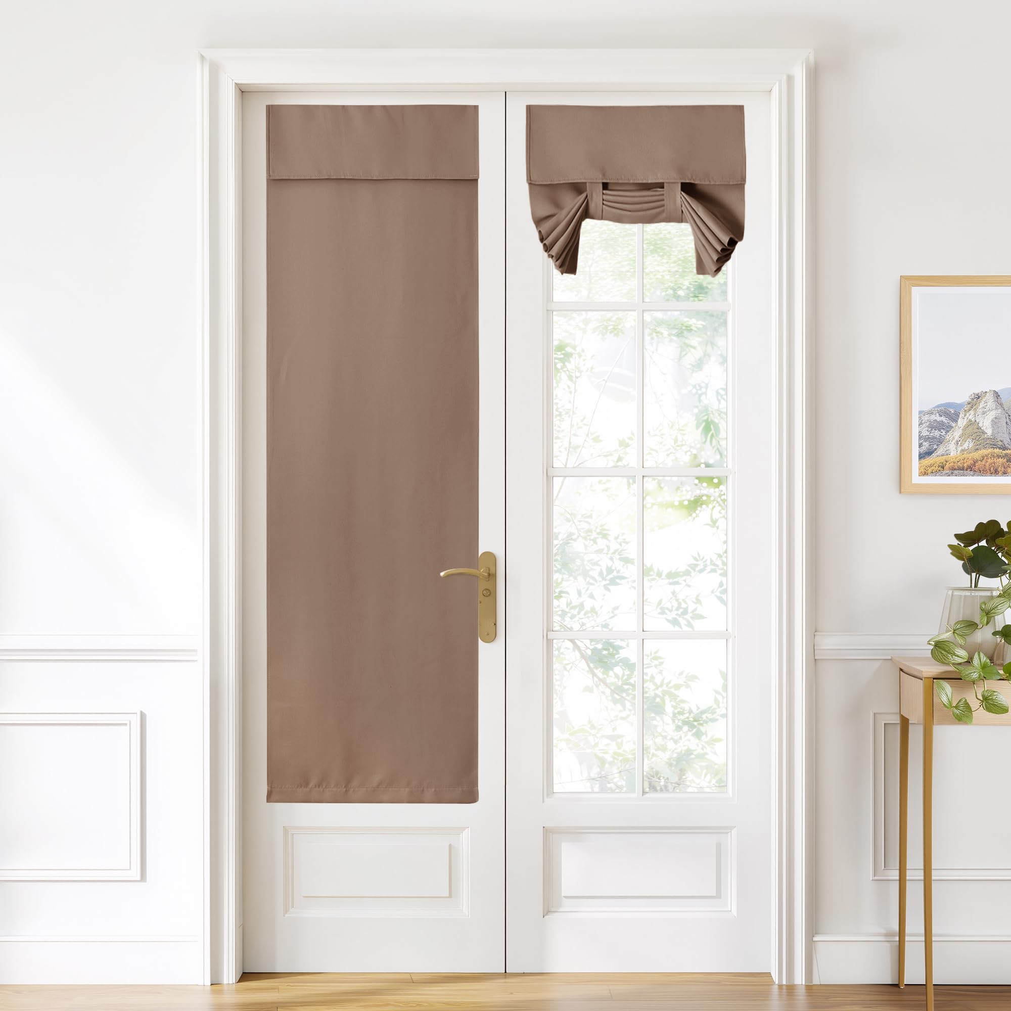 Amazon.com: NICETOWN Cappuccino French Blackout Door Curtain for