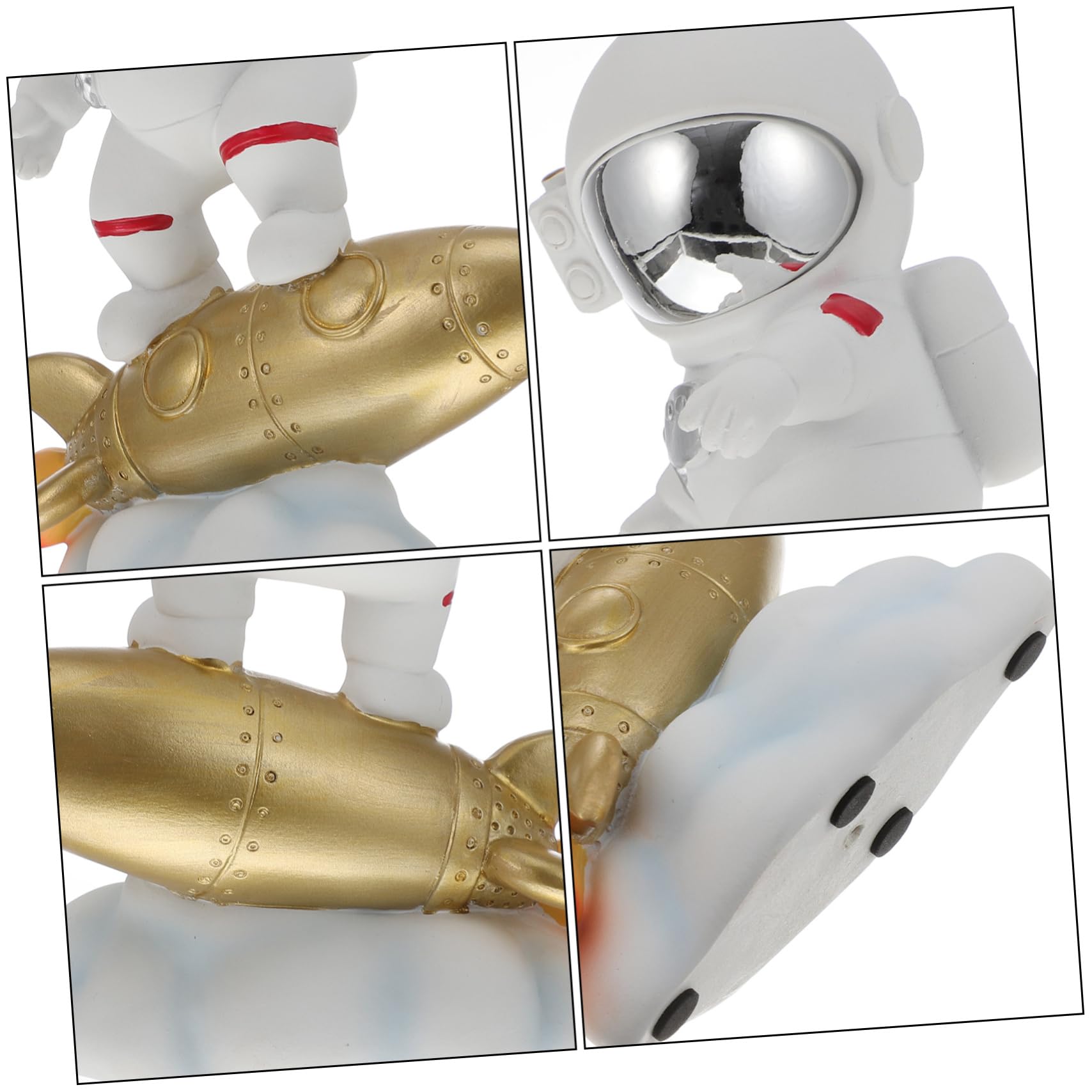 Adorno de Resina Diseño de Astronauta Dorado, Decoración Ligera y Fácil de Mover para Oficinas y Hogares, Accesorio Creativo y Adorable para Escritorio