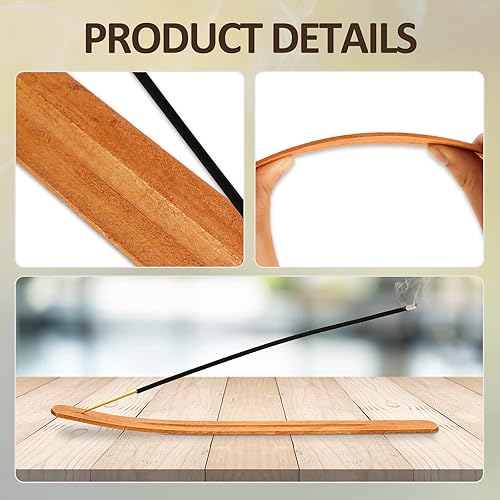 Vista 3 de Handmade Wooden Incense Stick Holder Wood Incense Burner Ash Holder Trays for Sticks Home Utilities Accessories and Buddha Hall(24 Pieces)