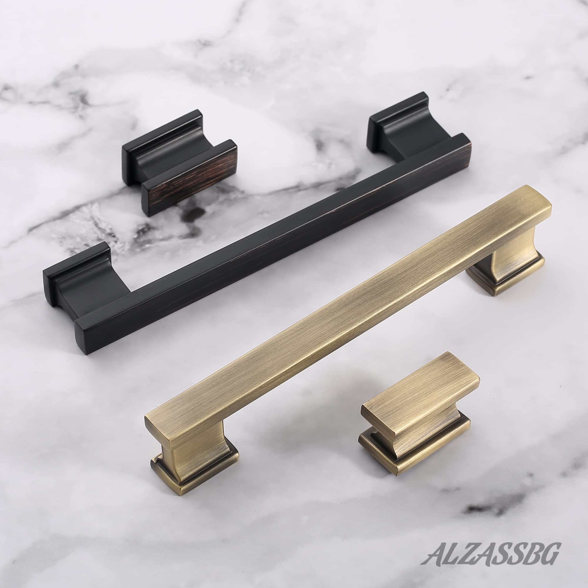 Alzassbg 10 Pack Brushed Brass Cabinet Pulls, 7-1/2 Inch(192mm) Hole - View #11