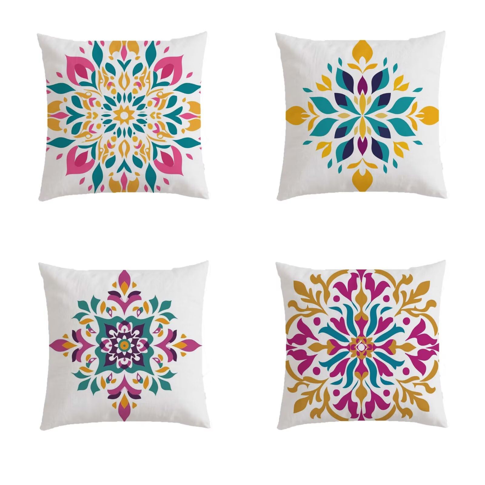 Housse coussin 80x80cm rose imperméable salon de jardin carré