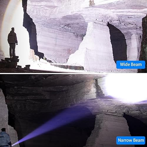 Miniatura 4 de KINGCAESAR Linternas recargables de alto lúmenes, 900000 lúmenes, luz LED súper brillante, 5 modos con cable USB, IPX6 impermeable, linterna potente