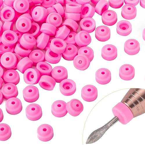 ANCIRS 80 tapas protectoras a prueba de polvo para brocas de uñas de 232 pulgadas, cubierta de polvo de silicona, accesorios para protección de