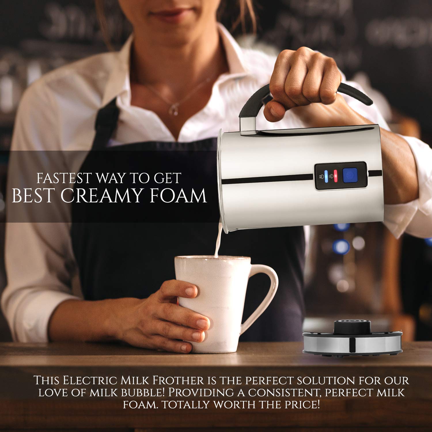 全自動ミルクフォーマー　chef's Star  MF-2 Amazon.com: Chef's Star MF-2 Premier 自動發泡機、加熱器和卡布奇諾
