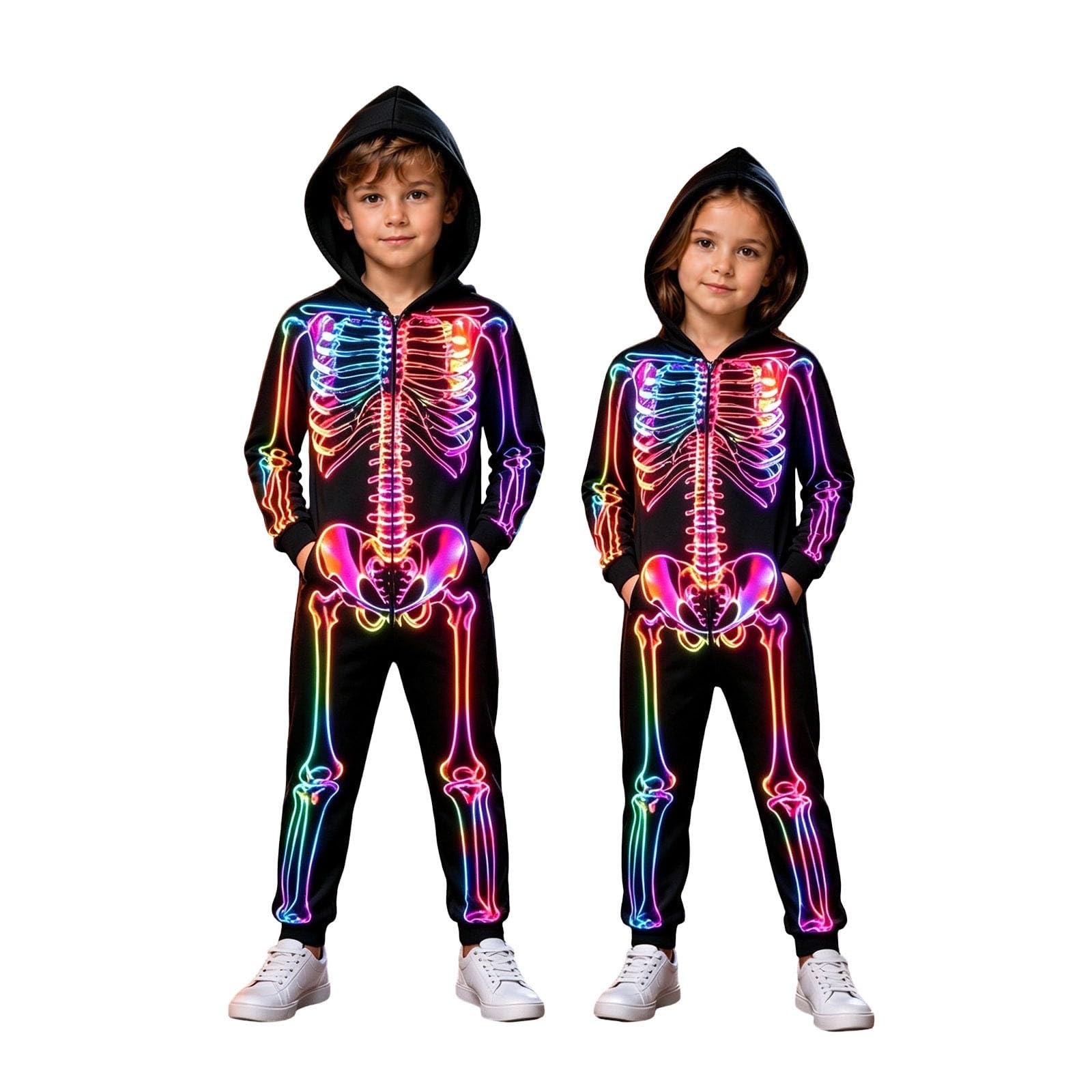 Bat Costume for Kids Skeleton Costume Glow In The Dark Halloween Costumes — image 1