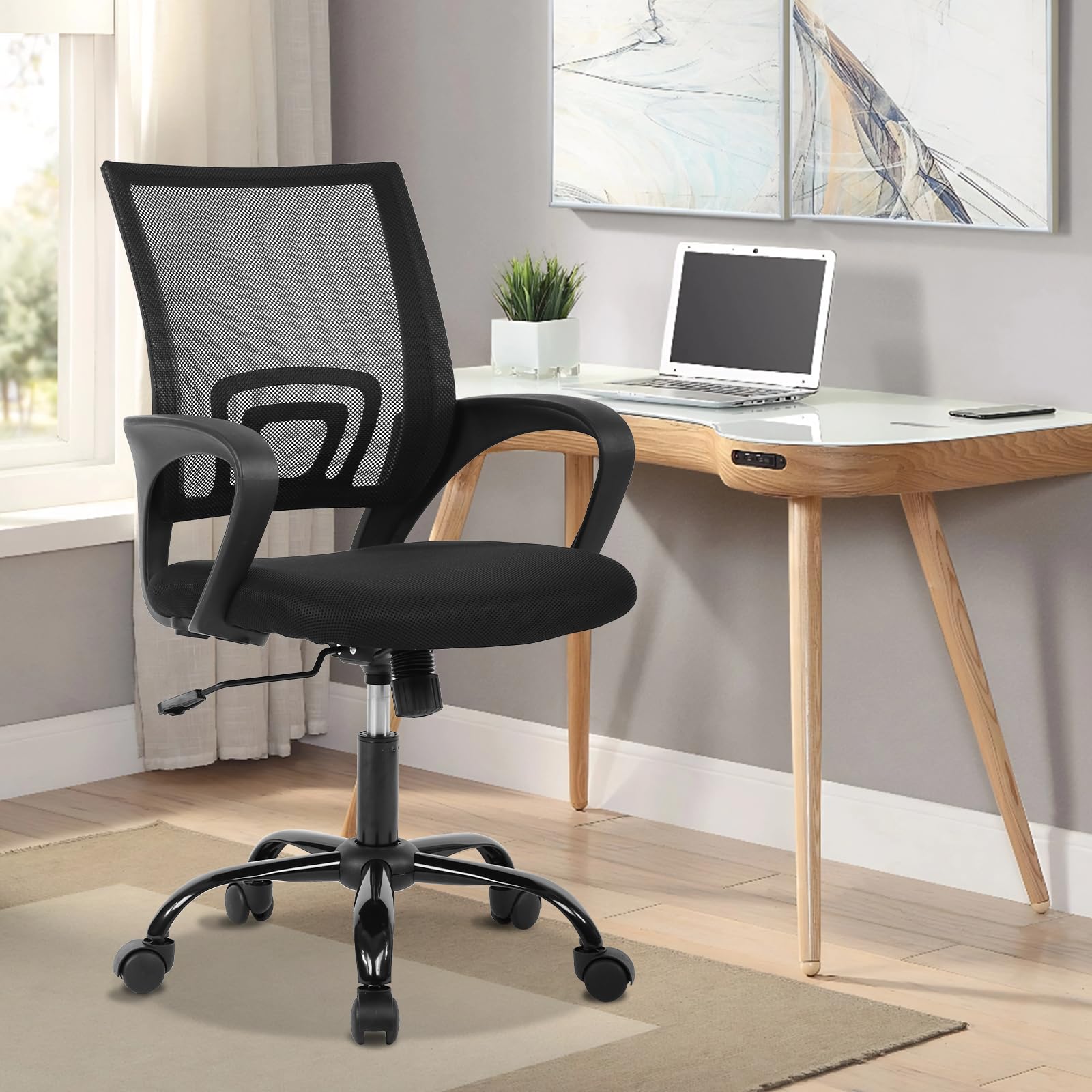Office Chair Ergonomic Computer Desk Chair Adjustable Height Mesh Swivel Rolling Chairs Executive Chairs with Lumbar Support Armrest