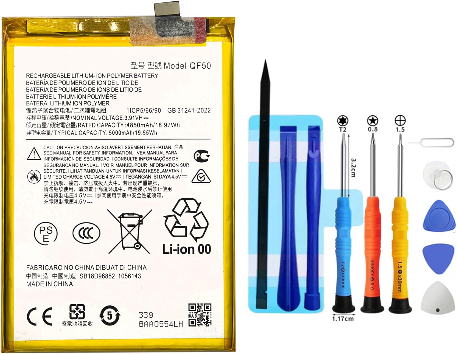 QF50 Replacement Battery for Moto G 5G 2024 XT2417 G Play XT2413 2024,Rechargeable 0 Cycle Battery Compatible with Moto G 5G 2024 XT2417 G Play XT2413 2024