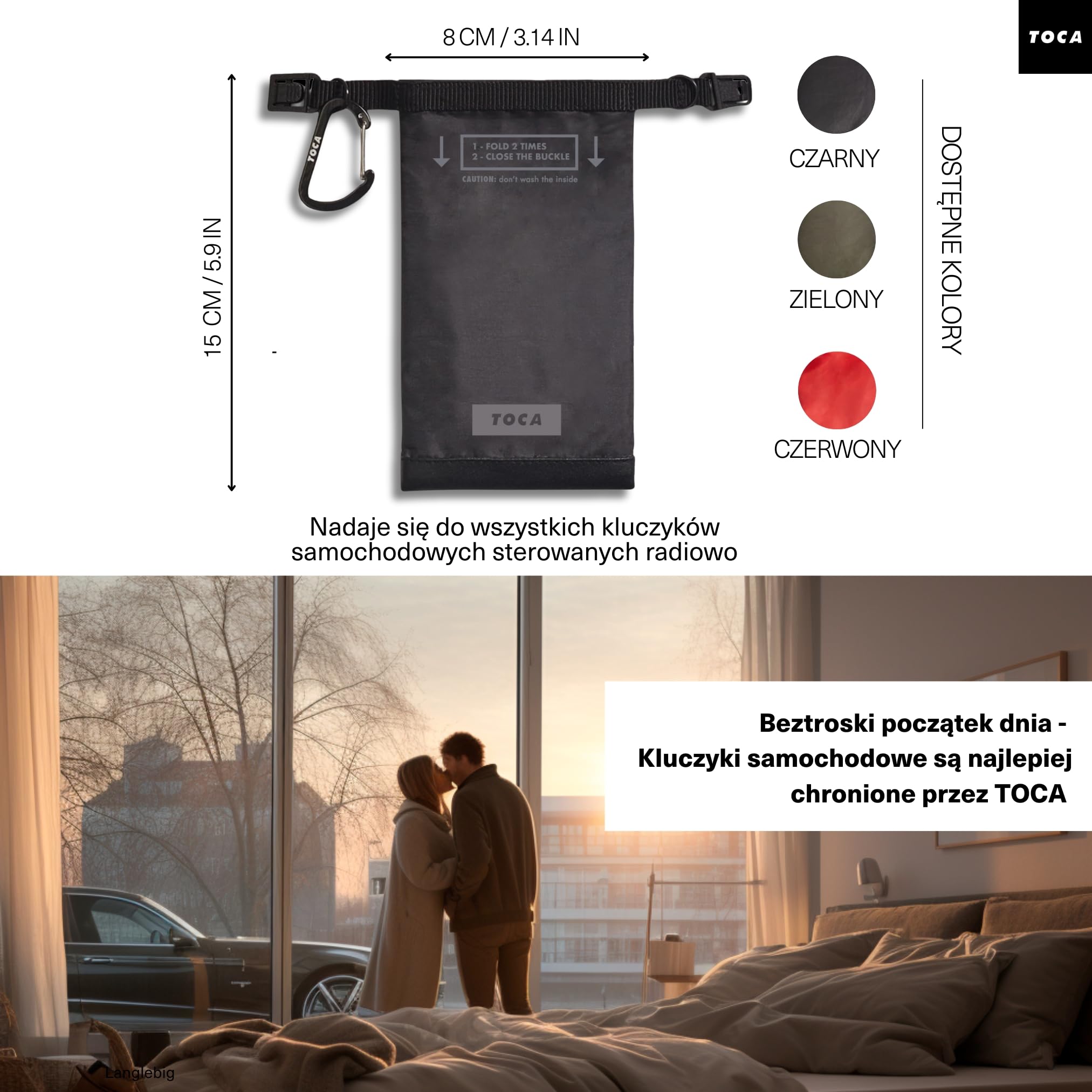 TOCA Faraday Etui - RFID & Anti-Tracking, Ochrona GPS, Praktyczny, Wodoodporny, Bezpieczeństwo Kluczy i Telefonów, Laptopów