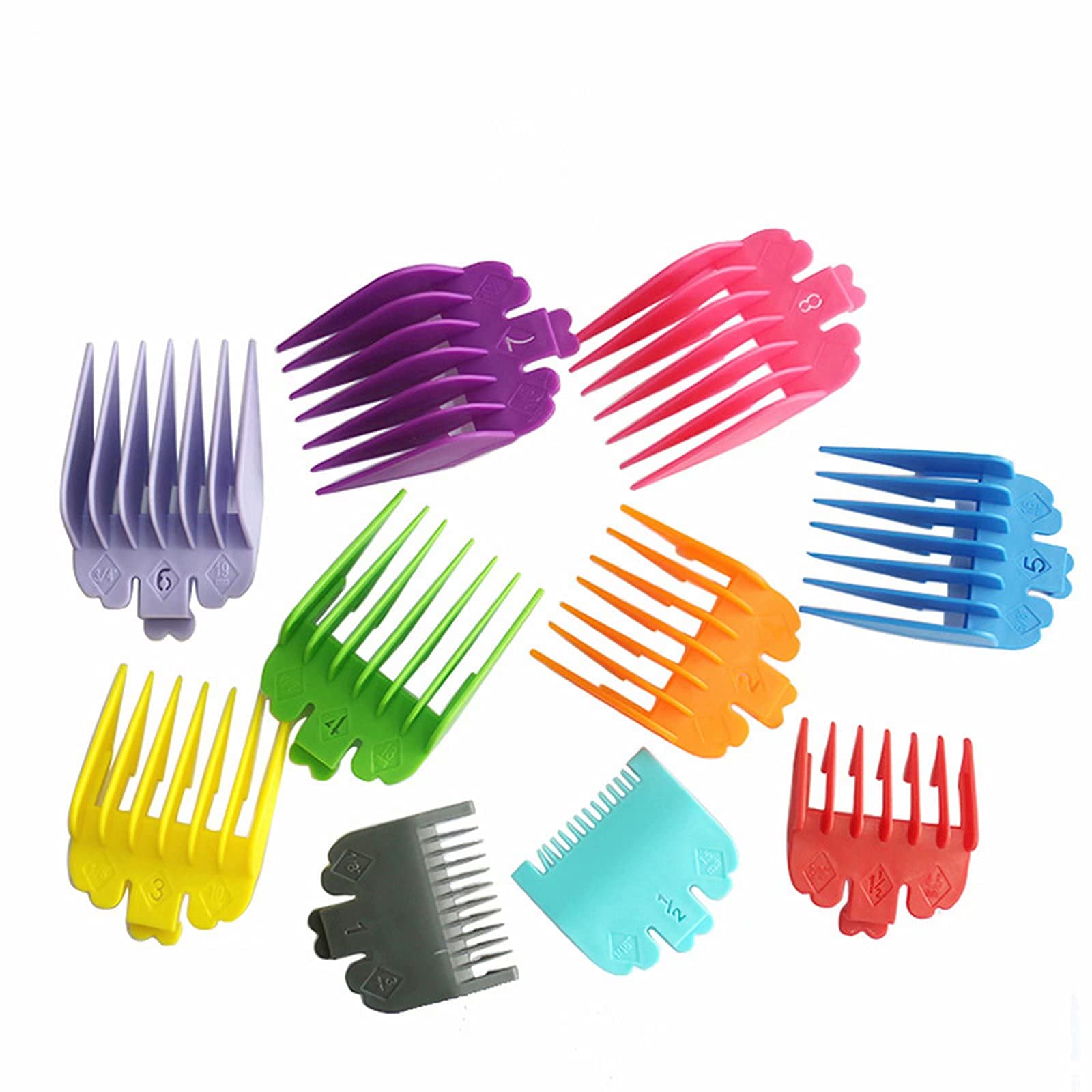 SZHS 10 sets of color guide combs, suitable for most 0.06"-1"/1.5-25mm hair clippers
