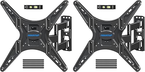 Miniatura 10 de MOUNTUP Soporte de pared para TV de movimiento completo inclinable para la mayoría de televisores curvos planos de 26 a 55 pulgadas con brazos
