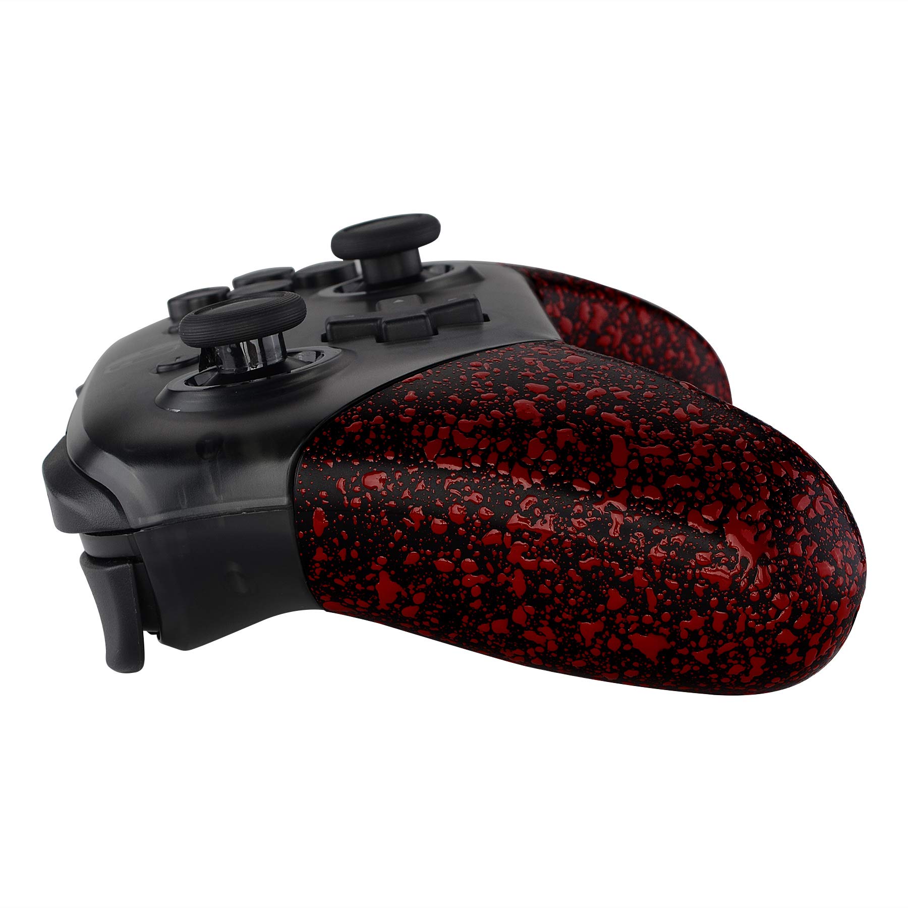 eXtremeRate Coque Poignée Grip de Remplacement pour Nintendo Switch Pro Manette, Coque Remplacement de Poignée Grip pour Manette Switch Pro, Coque de Poignée Grip Customisé Texturé Rouge