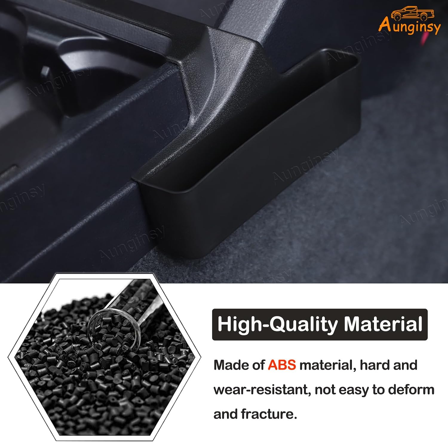 Aunginsy Center Console Gear Shift Storage Box Basket Compatible with Toyota Tacoma 3rd Gen 2016-2023 Gear Shift Side Organizer Tray Armrest Storage Box ABS Accessories, Not Fit Manual Transmission