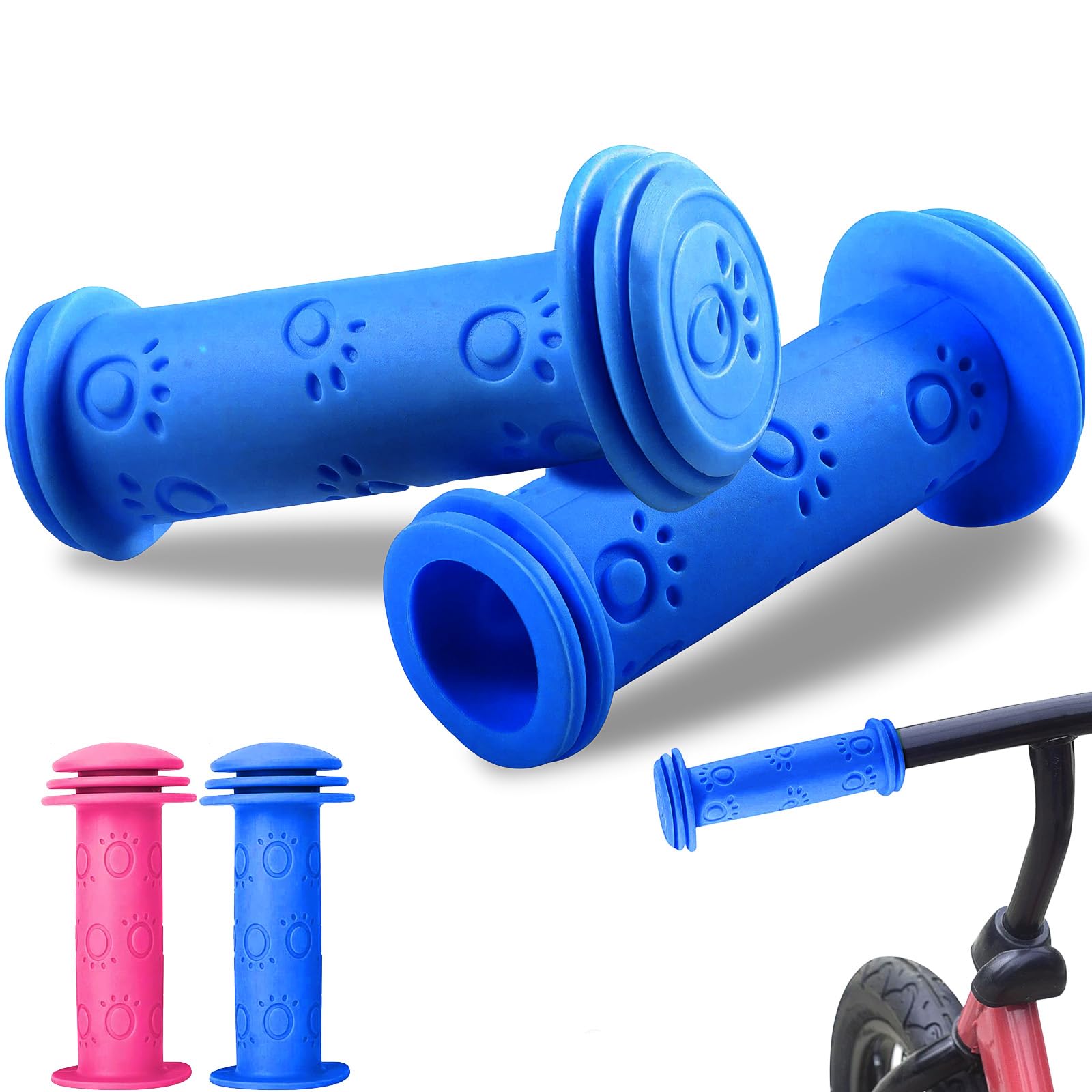 1 Par Puños Manillar 22mm Antideslizantes para Bicicleta Patinete Triciclo Infantil | Manijas de Bicicleta,Caucho Suave,Manillar Bicicleta para Scooter,Triciclo,Bicicleta Infantil