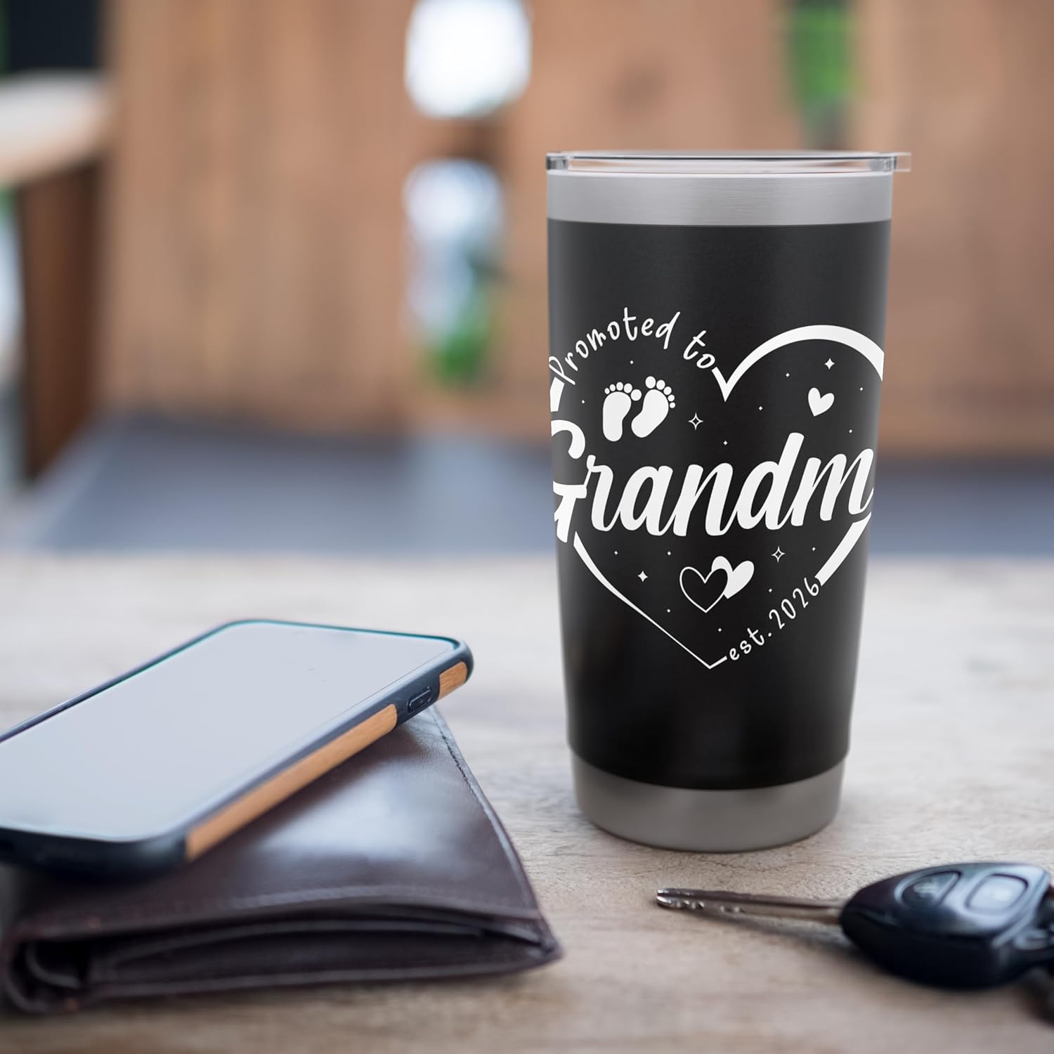 Promoted to Grandma Est 2026 Soon to be New Grandmom Heart Stainless Steel Insulated Tumbler - Image 7