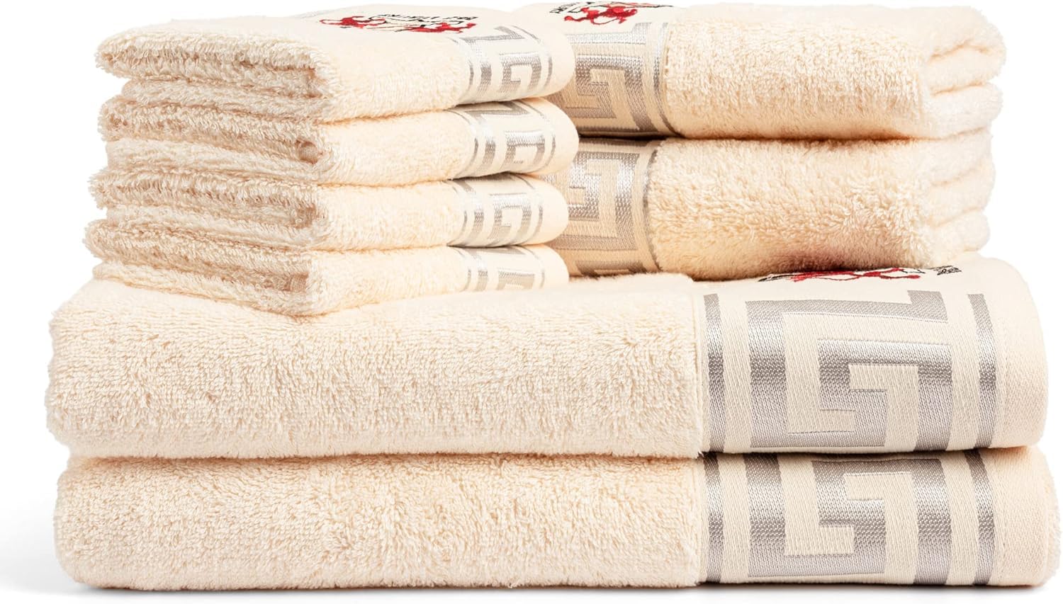 B&Z Luxury Set Asciugamani da bagno Panna 500gr pregiato BAMBOO e Cotone, 2 teli doccia 4 asciugamani viso 2 panni bidet, SUPER assorbenti SOFFICI - telo mani ospiti palestra certificati oekotex