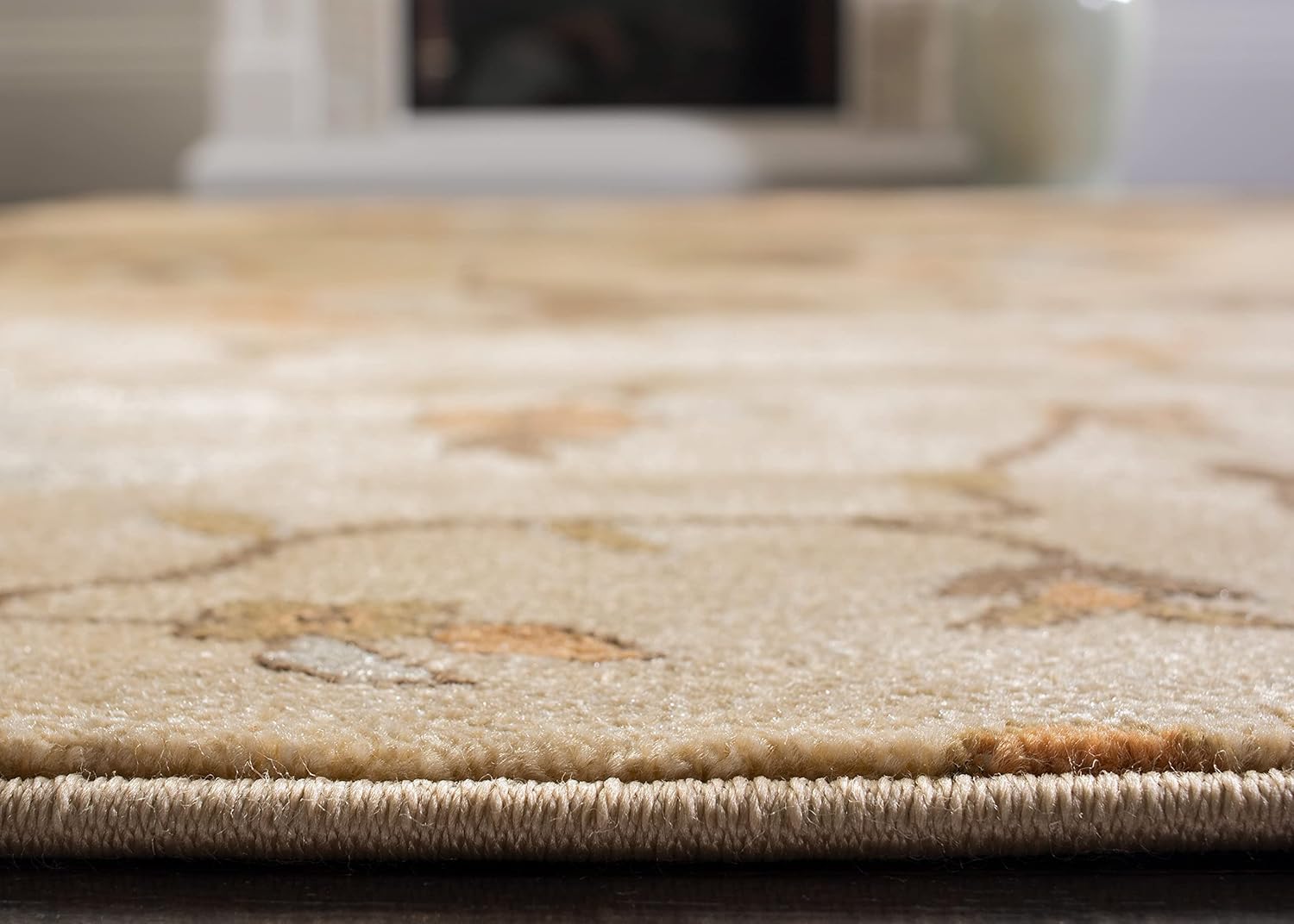 SAFAVIEH Florenteen Collection 2' x 8' Ivory / Brown FLR129 Traditional Non-Shedding Living Room Entryway Foyer Hallway Bedroom Runner Rug