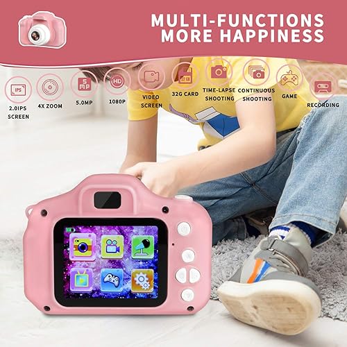 Miniatura 2 de Cámara para niños de 3, 4, 5, 6, 7, 8 años, cámara digital de juguetes para regalo de cumpleaños de Navidad
