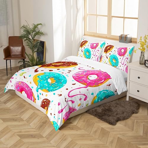 Miniatura 176 de Feelyou Juego de funda de edredón con estampado floral en 3D para niñas y niñas, elegante, con estampado floral morado, romántico, con purpurina