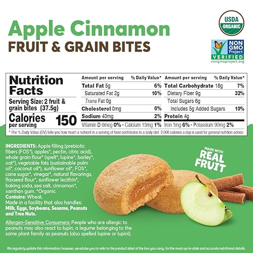 Miniatura 9 de Olyra Snacks de frutas orgánicas de frambuesa, aperitivos saludables para adultos y niños, galletas altas en fibra, bajas en azúcar, veganas, barras