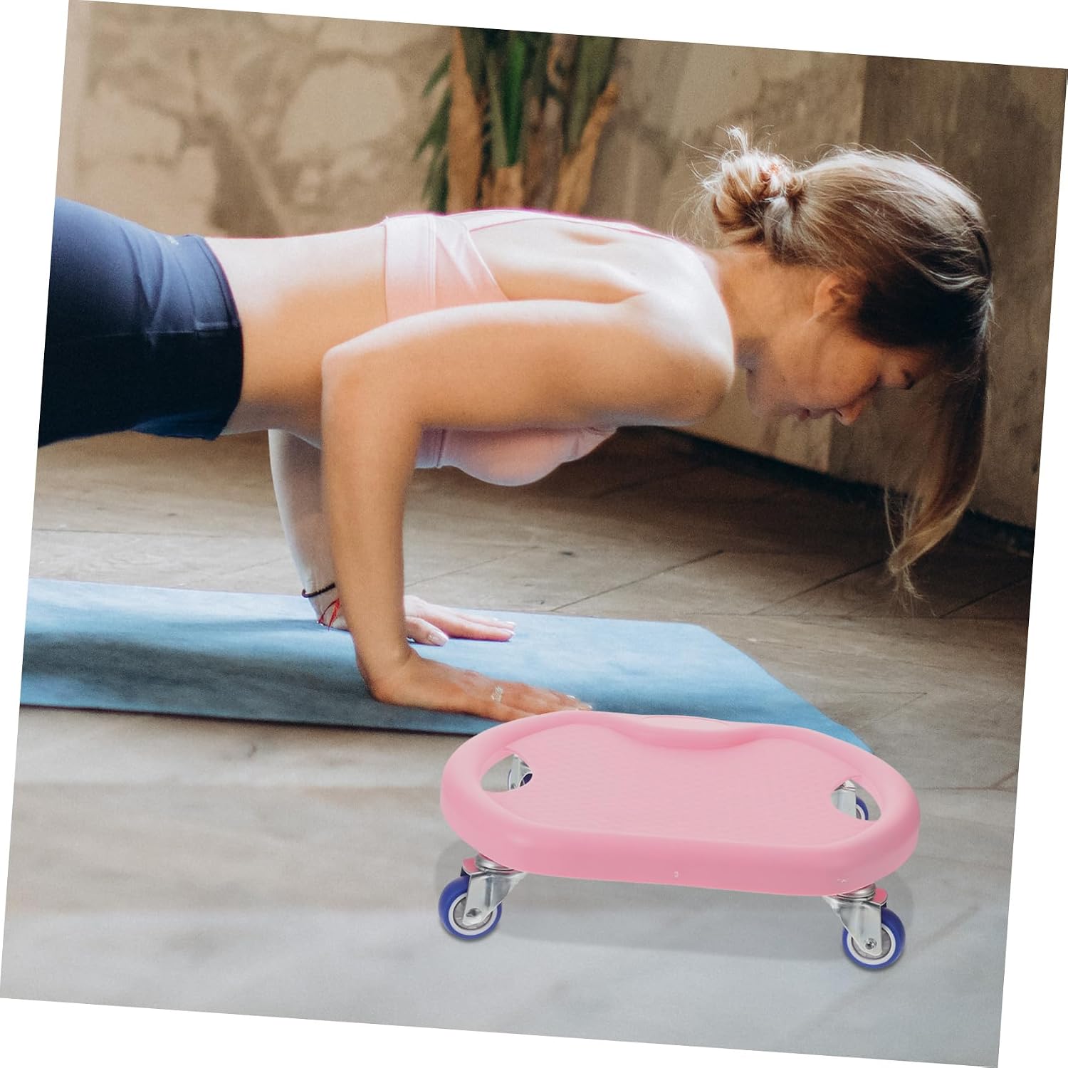 Silent Abdominal Sliding Disc with Roller Multi-Functional Core Workout Sliders for Home Fitness Material for Full Body Strength Training Compatible with Resistance Bands Pink