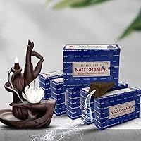 Vista 7 de Conos de incienso Nag Champa de reflujo para cascada aromática de aroma, neblina y manto - Paquete de 6