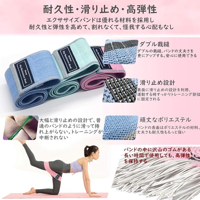 Amazon Co Jp Filsae エクササイズバンド フォームローラー トレーニングセット 筋膜リリース 軽量 フィットネス 滑り止め美尻バンド 抵抗バンド ヨガ ストレッチ器具 マッサージ ヨガポール ゴムバンド 強度別3本セット フィットネスバンド トレーニングチューブ