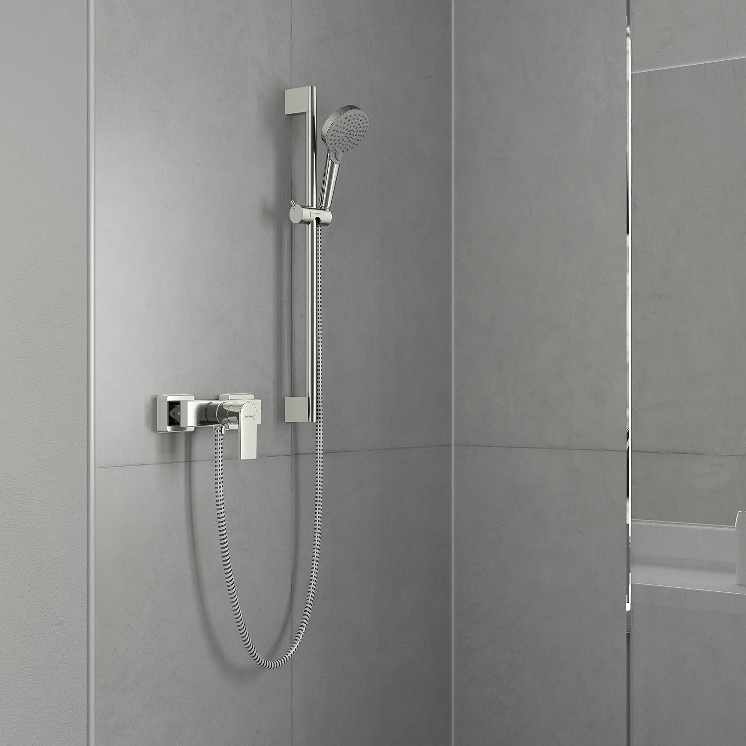 hansgrohe Vernis Shape - shower mixer exposed for 1 function, shower mixer tap, single lever shower mixer, chrome - Image 3