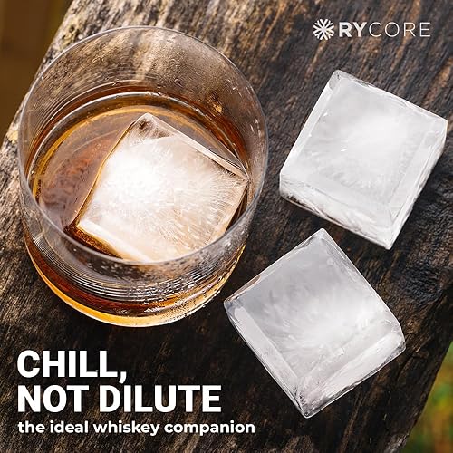 Miniatura 7 de Paquete de moldes cuadrados grandes para cubitos de hielo, 6 cubos, color negro, perfecto para whisky, cócteles, bourbon  Bandeja de hielo grande de