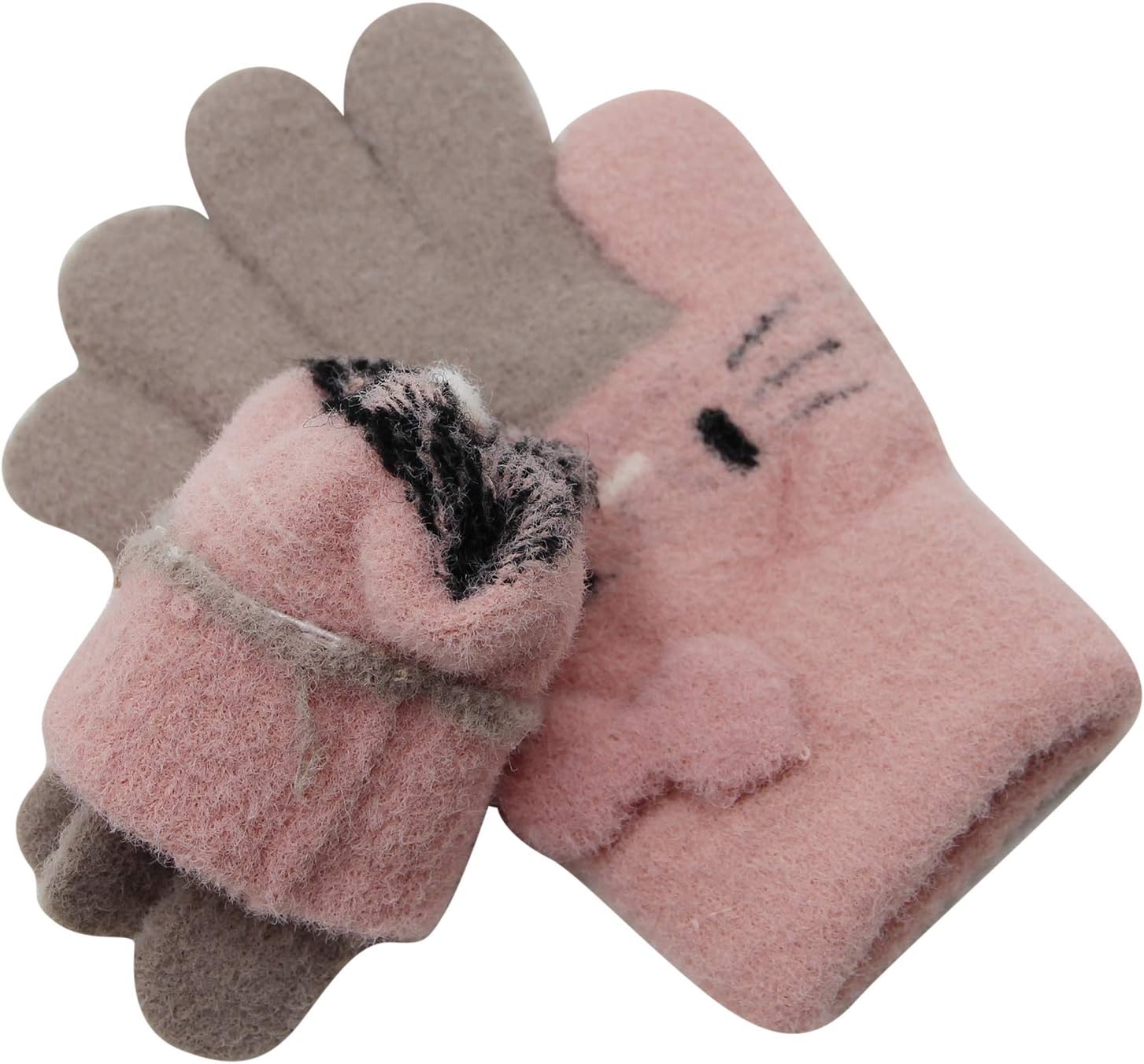 RARITYUS 2 or 3 Pairs Kids Cute Cat Warm Gloves Winter Knitted Mittens for Boys Girls Toddler 0-15 Years old - Image 6