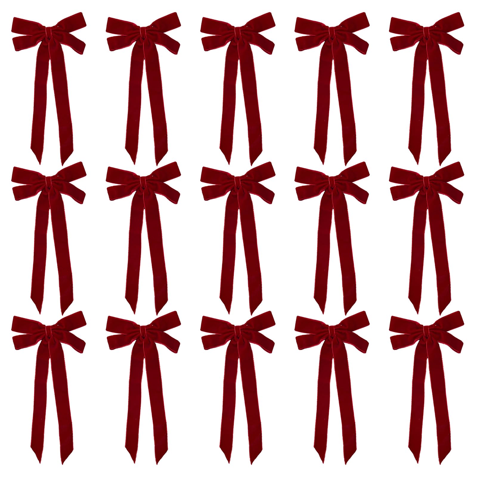 YWLUUOO 15Pieces Large Velvety Fabric Bowknots Elegant Holiday Decors for Mantles Staircase Party Arrangements Large Velvety Bowknots Gift Wrapping Accessories
