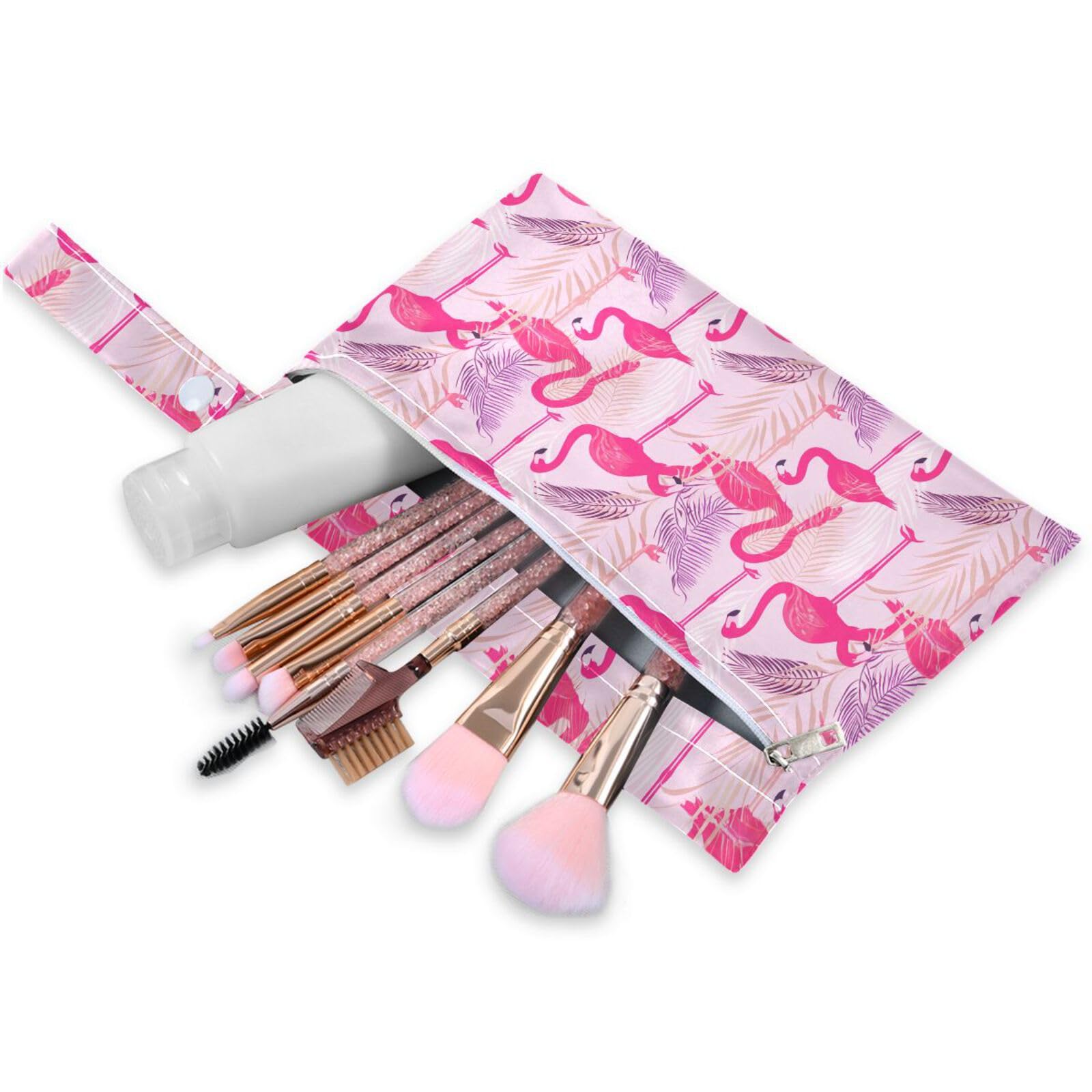 Coikll Wet Dry Bags for Cloth Diaper 2 Pack Waterproof Yoga Gym Bag for Swimsuit Wet Clothes Baby Items-?Pink Flamingos?