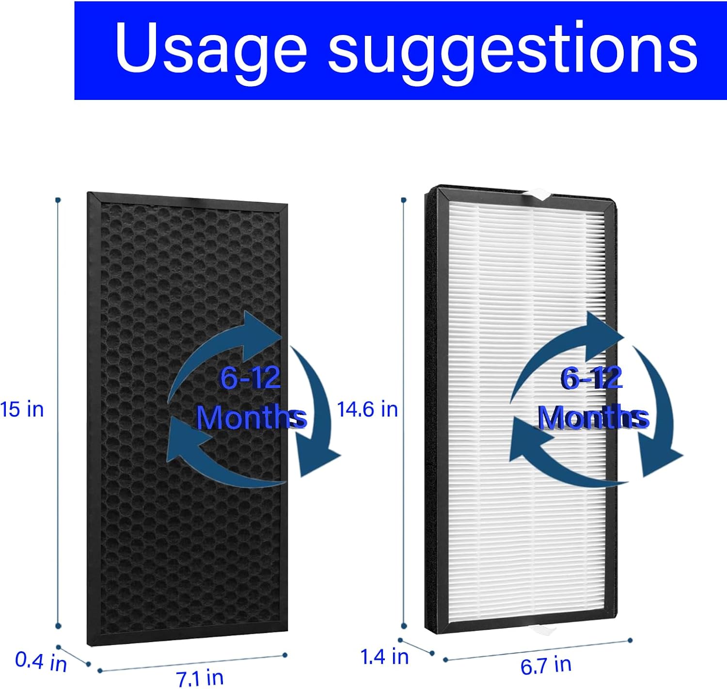 PU4020 Replacement Filter Kit for Intense Pure 4010 PU4015 PU4020 PU4025 Air Purifier, Part Number XD6074U0 XD6075 XD6070 XD6060 XD6065 XD6066, H13 Ture HEPA + Activated Carbon Filter