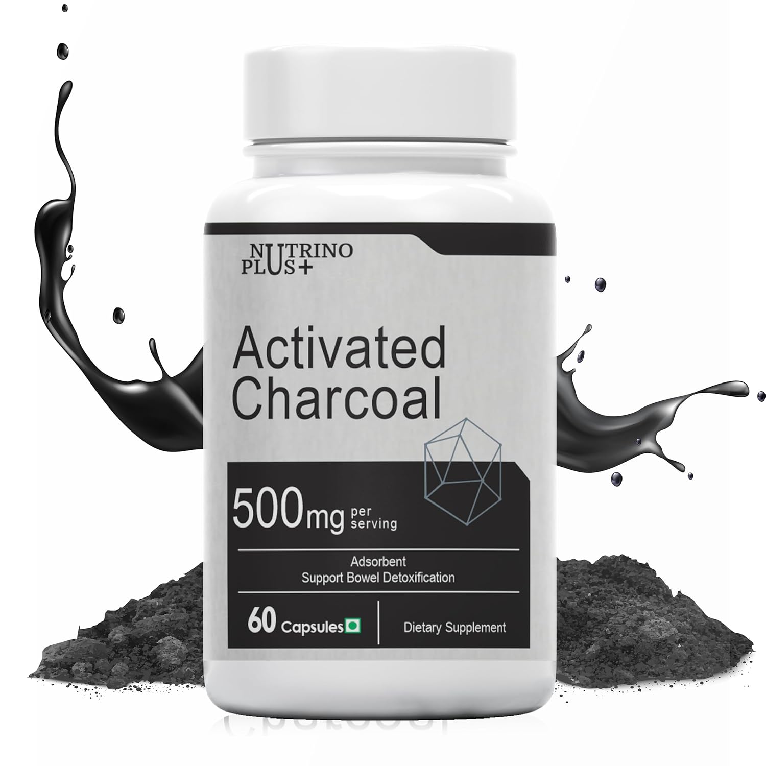 Nutrinoplus Activated Charcoal Capsules supports Bowel Detoxification