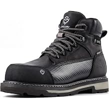SUREWAY Mens 6" Waterproof Soft/Composite Toe Work Boot - Heavy Duty Crazy Horse Leather, Slip Resistant Lace Up for Construction & Industrial Safety