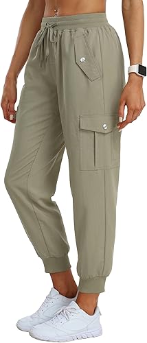 MoFiz - Pantalones cargo para mujer de uso al aire libre, ligeros, joggers, con cintura elástica, pantalones deportivos, de senderismo, sudaderas