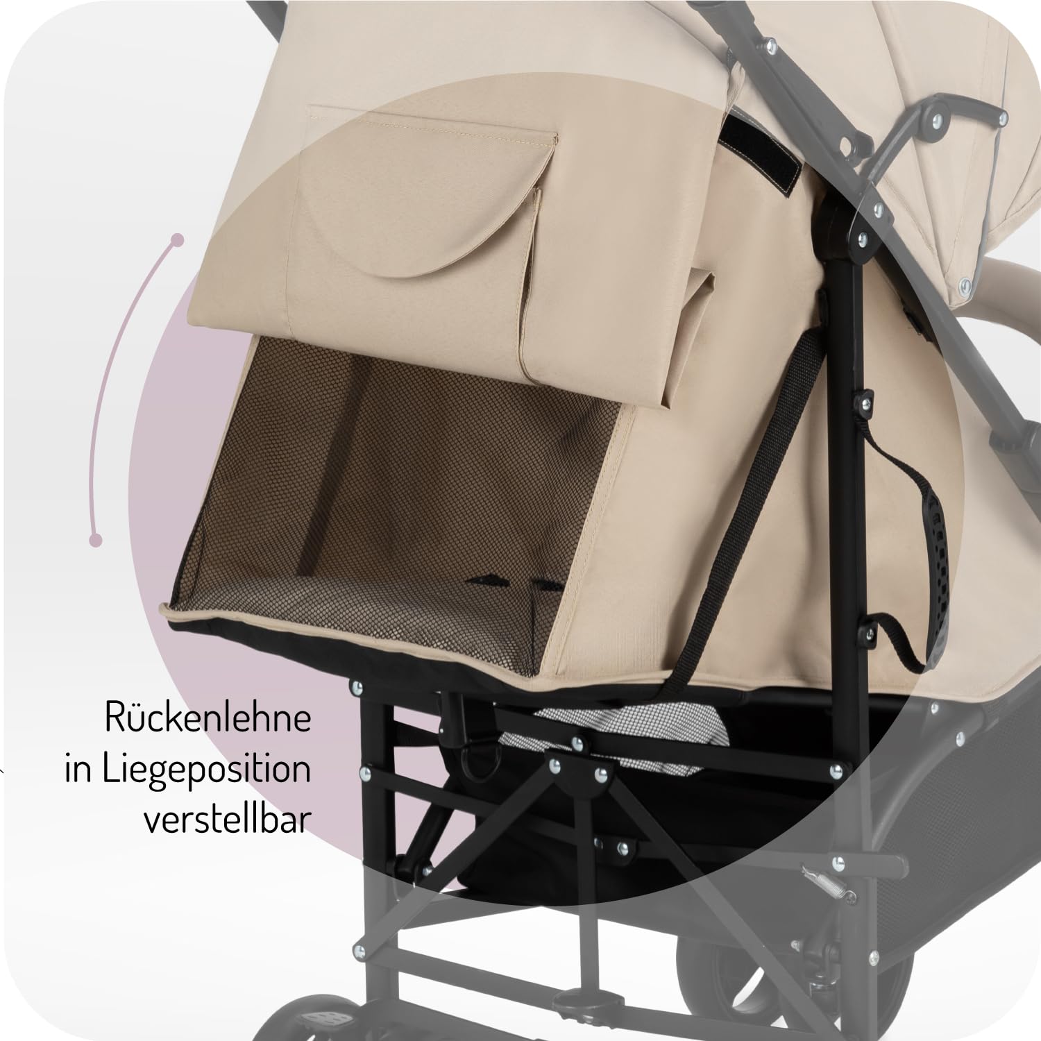 MoMi AKIRA Kinderbuggy Kinderwagen ab 6 Monaten (bis 15 kg), verstellbarer 5-Punkt-Sicherheitsgurt, Babytasche, Einkaufskorb, Regen- und Insektenschutz.