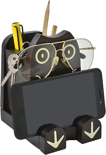 Miniatura 75 de I'm - Soporte multiusos de madera para lentes, teléfono, pluma y lápiz, accesorios de escritorio, decoración de escritorio, hogar, oficina, Oso