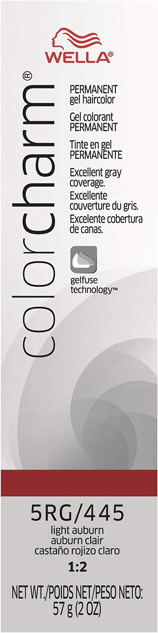 WELLA colorcharm Permanent Gel Haircolor, With Long Lasting Gelfus Technology, For Gray Coverage, 5RG Light Auburn, 2 oz