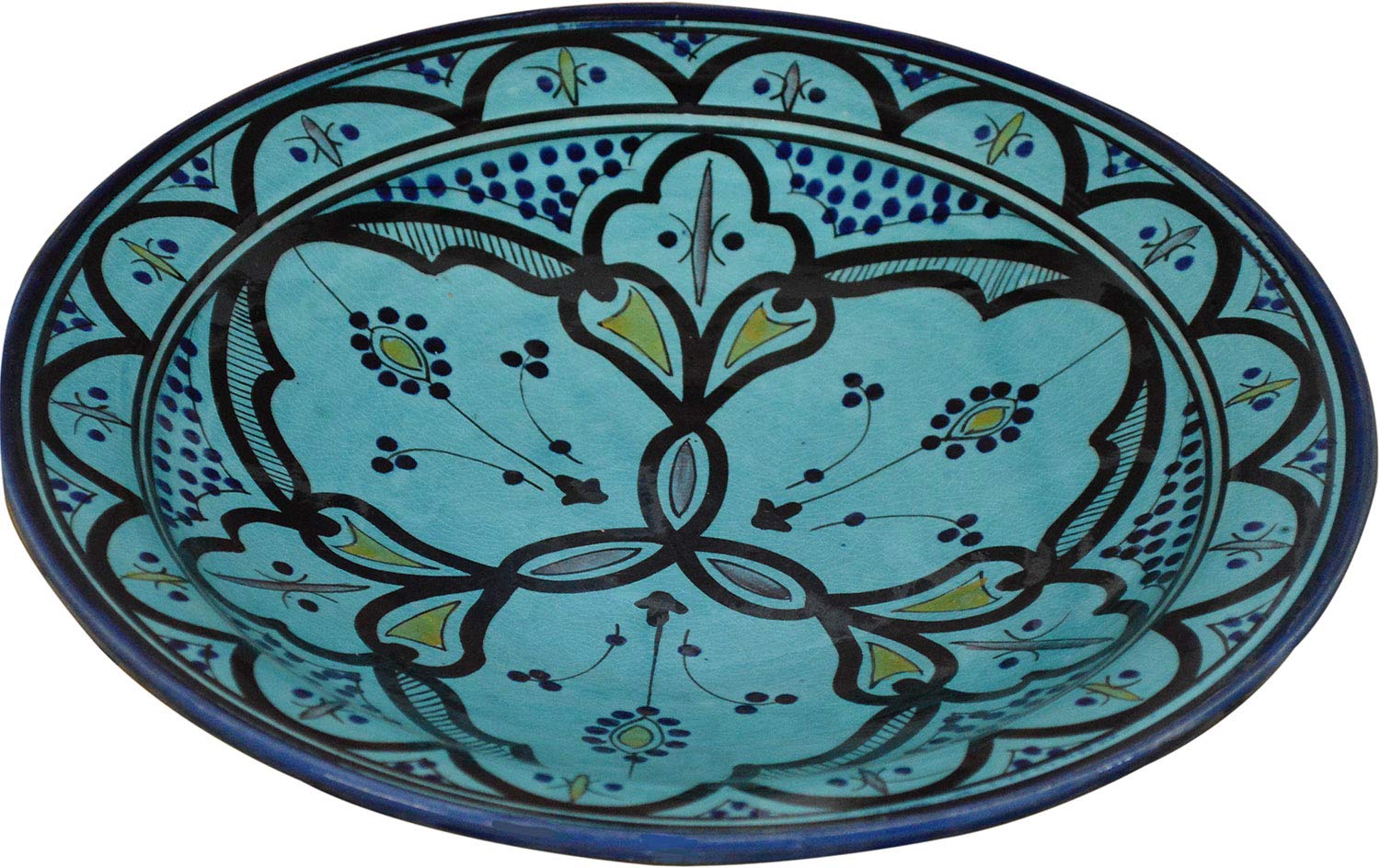 Ceramic Plates Moroccan Handmade Appetizer Tapas Serving Decorative 8 inches Round