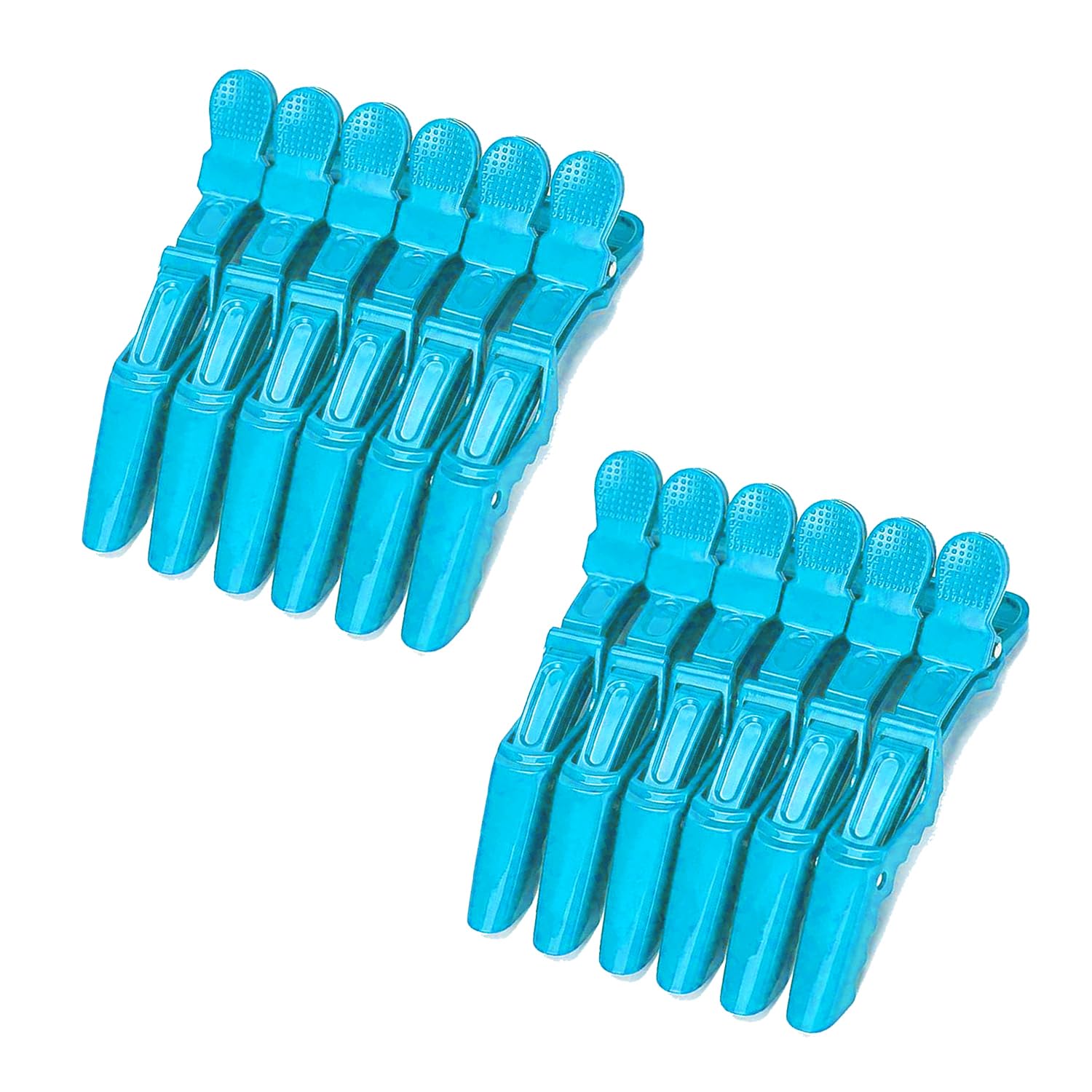 Velvet London 12PCS Crocodile Clips Hair, Sky Blue