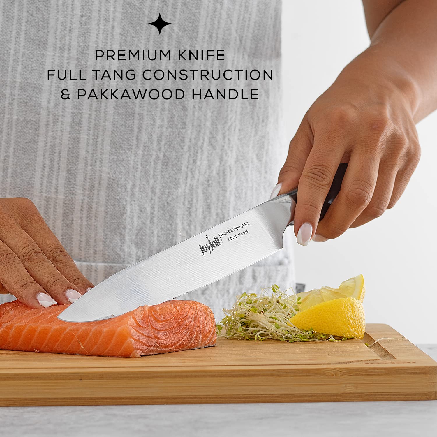 JoyJolt 8” Carving Knife. High Carbon x50 German Steel Kitchen Knife. Magnetic Gift Boxed Brisket Knife — Amazon image 4