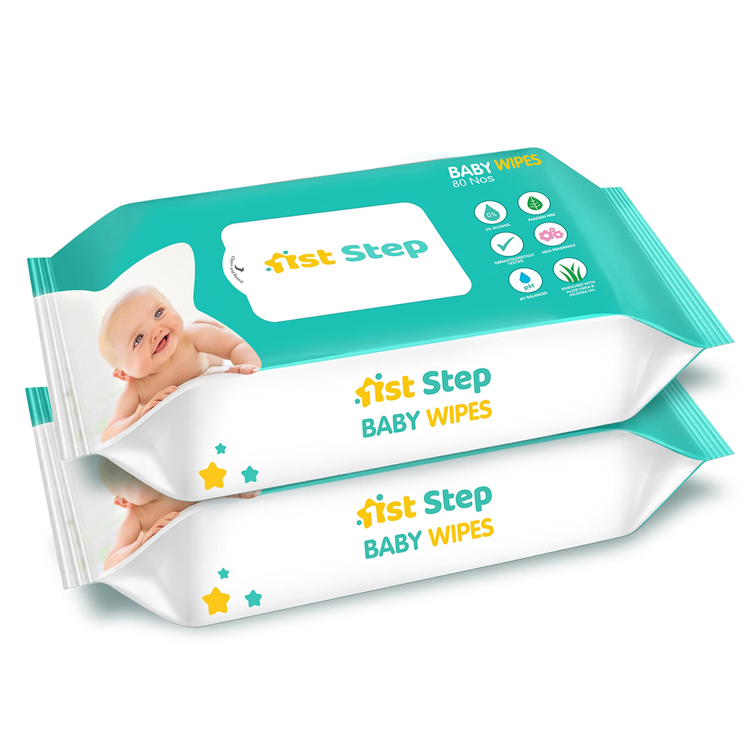 1st Step Baby Wet Wipes Enriched With Aloe-Vera And Jojoba Oil (80Pcs, Pack Of 2)-picture-18