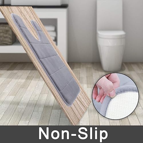 Miniatura 5 de Yimobra Alfombra de baño de espuma viscoelástica, cómoda, suave, súper absorción de agua, lavable a máquina, antideslizante, gruesa, más fácil de