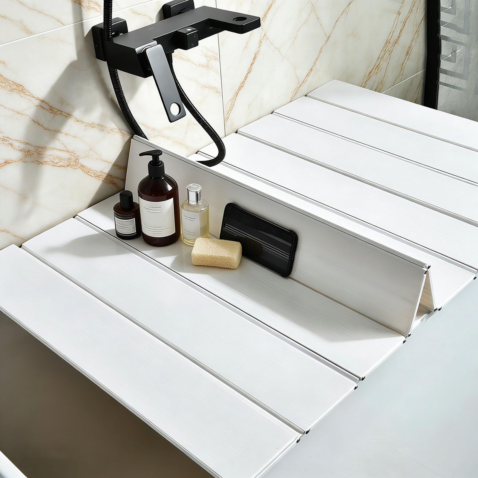 Cubierta plegable para bañera blanca de 180x75 cm y tapa impermeable antipolvo