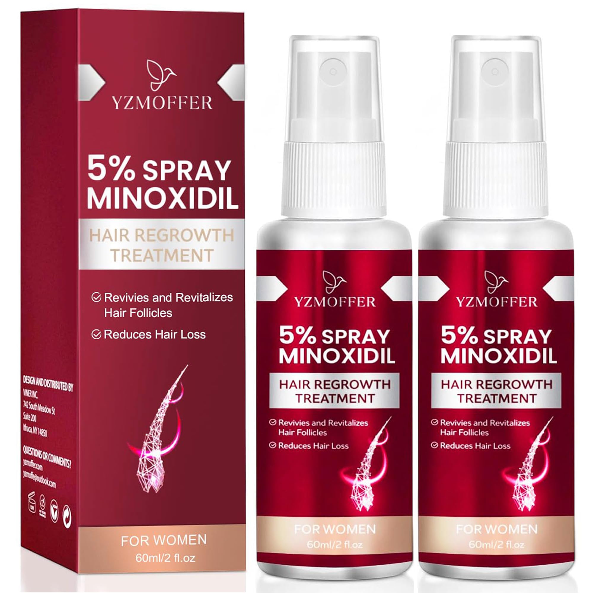 5 Minoxidil Spray for Women Hair Growth Hair Regrowth Treatment for Thinning Hair and Hair Loss Topical Hair