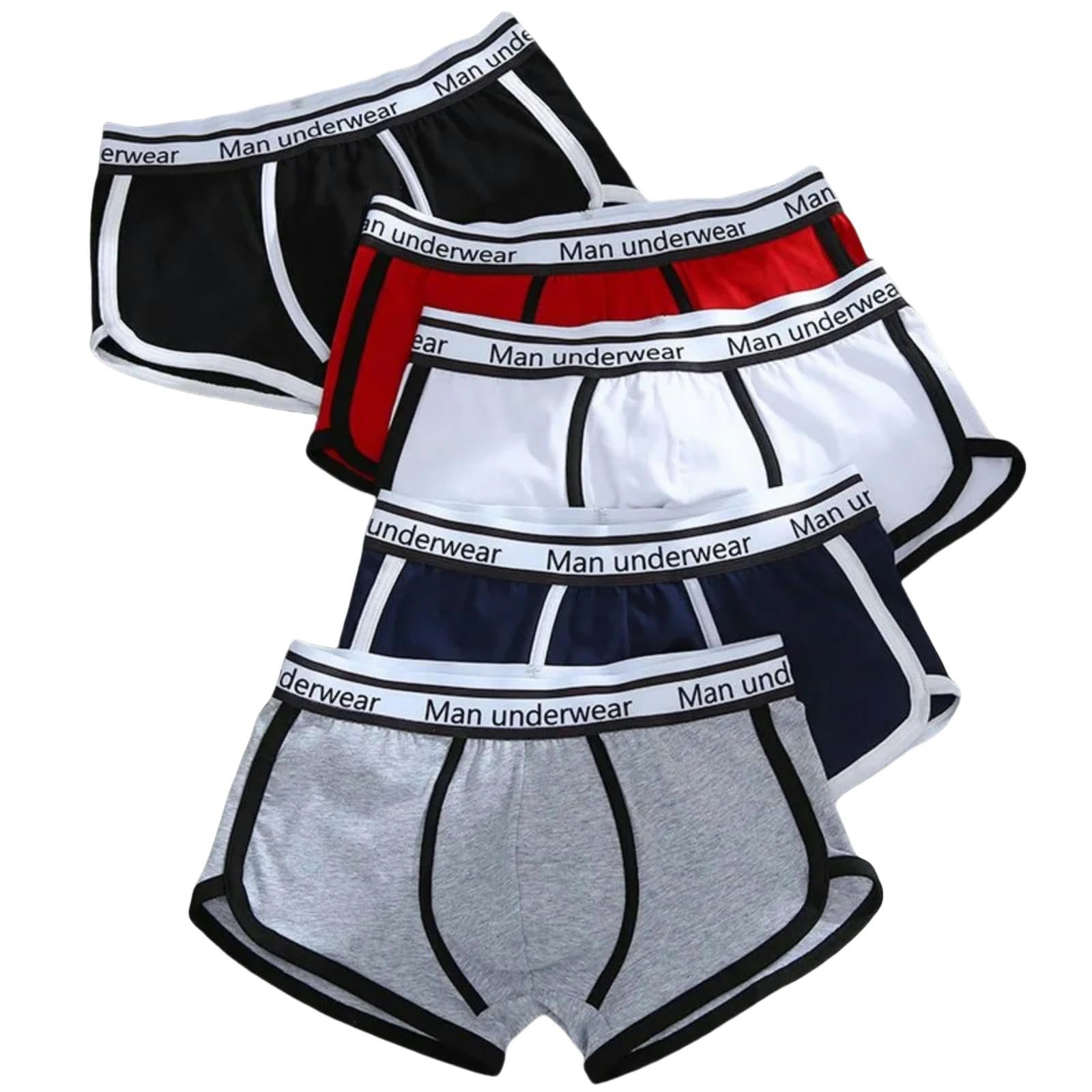 Calzoncillos tipo bóxer para hombre, 5 unidades, de algodón, suaves, para hombre, calzoncillos casuales, ropa interior para hombre
