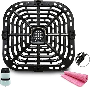 Air Fryer Grill Crisper Tray, 2.0 QT, Black, Dishwasher Safe