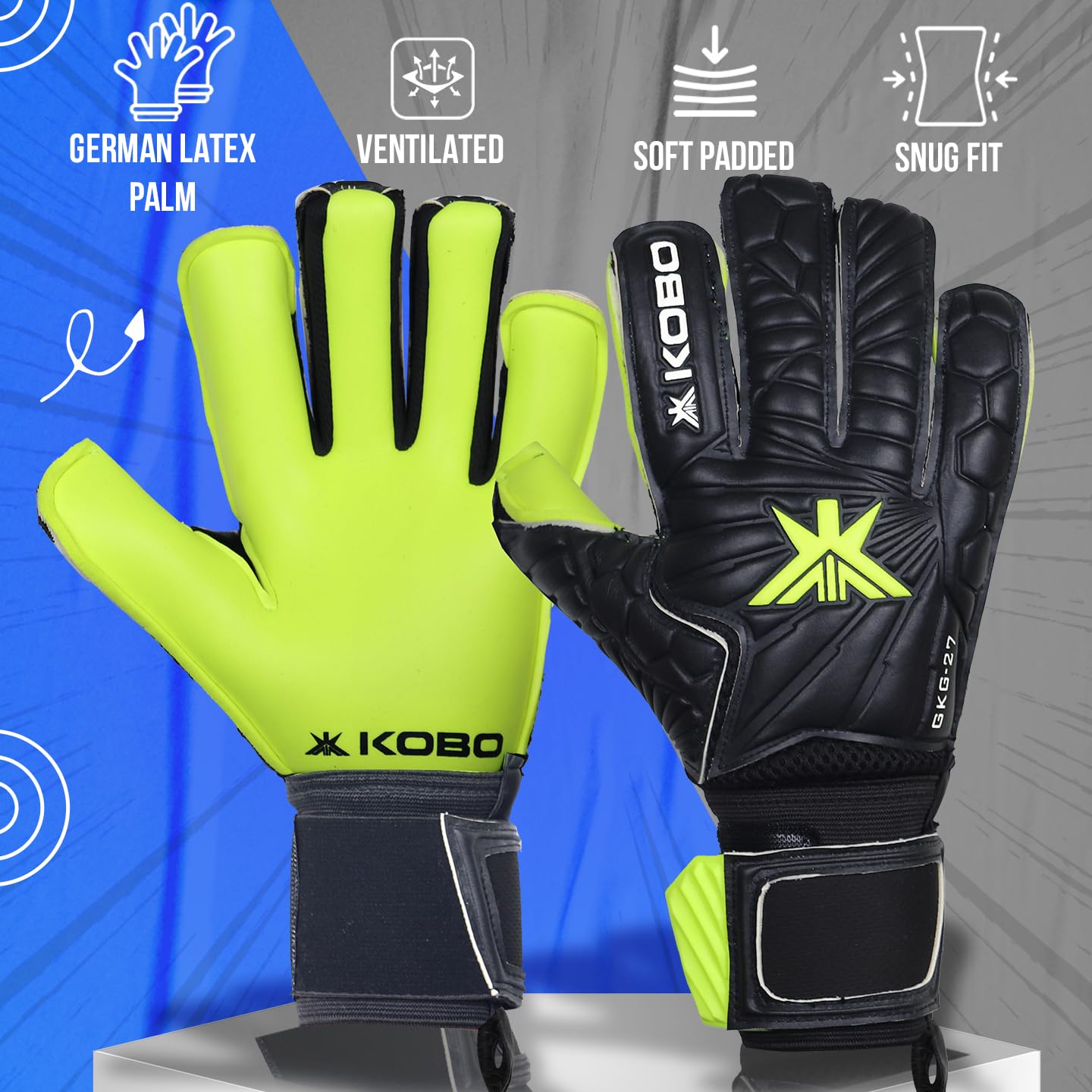 Kobo Football/Soccer Goal Keeper Professional Gloves