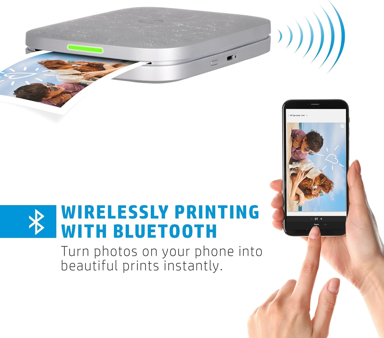 HP Sprocket 3x4 Instant Photo Printer - Kit: 50 Pack Zink Paper, Case, Photo Album, Markers, Sticker Sets